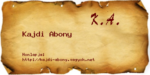 Kajdi Abony névjegykártya